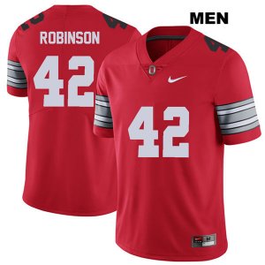 Men's NCAA Ohio State Buckeyes Bradley Robinson #42 College Stitched 2018 Spring Game Authentic Nike Red Football Jersey SR20E71RK